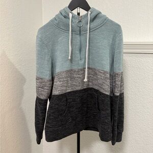 Esstive Teal Quarter zip Sweatshirt